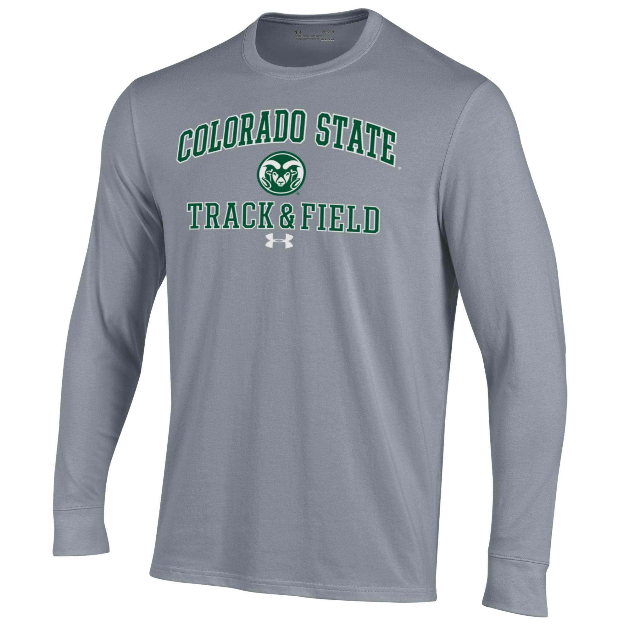 Men's Under Armour Gray Colorado State Rams Track & Field Performance Long Sleeve T-Shirt - Image 6