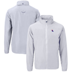 Men's Cutter & Buck  Gray Louisiana Tech Bulldogs Big & Tall Charter Eco Knit Recycled Full-Zip Jacket