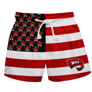 Toddler Vive La Fete  Red/Black Western Kentucky Hilltoppers Flag Swim Trunks