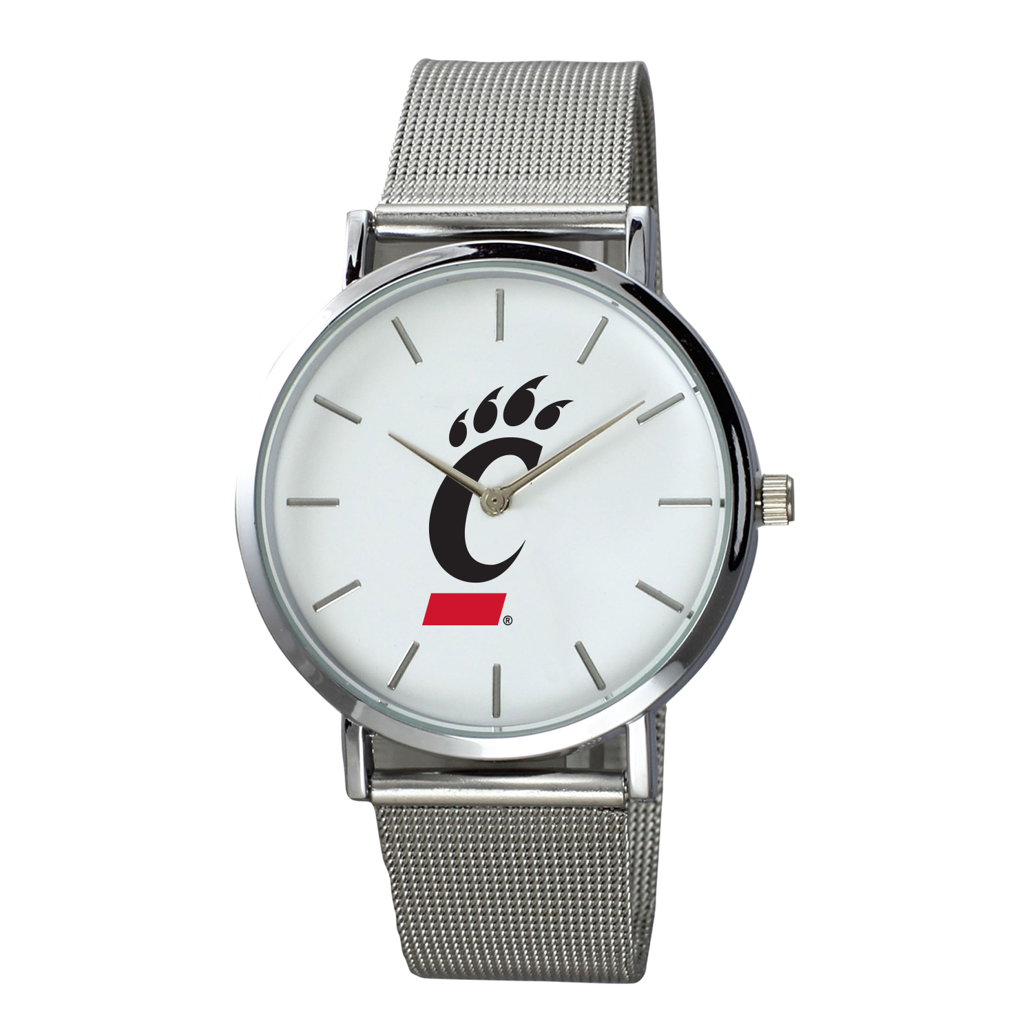 Men's Silver Cincinnati Bearcats Plexus Stainless Steel Watch