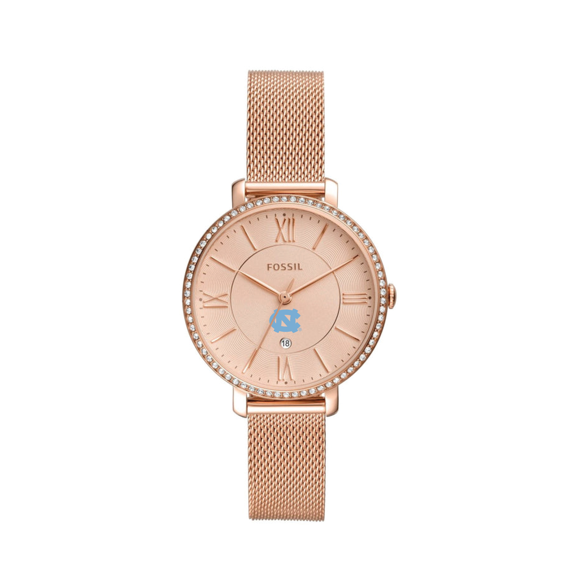 Women's Fossil Gold North Carolina Tar Heels Jacqueline Rose Stainless Steel Watch