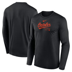 Men's Nike Black Baltimore Orioles Authentic Collection Practice Performance Long Sleeve T-Shirt