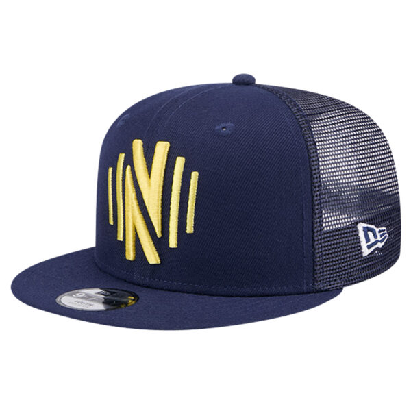 Youth New Era Navy Nashville SC Evergreen Trucker 9FIFTY Snapback Hat