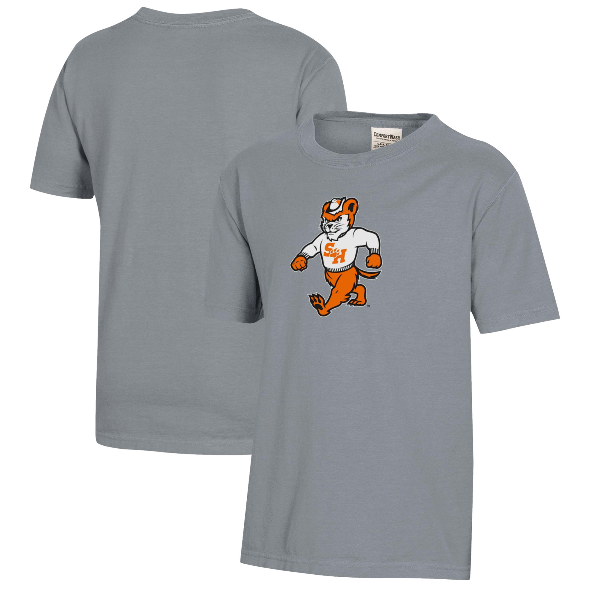 Youth Gray Sam Houston State Bearkats Logo Comfort Wash T-Shirt