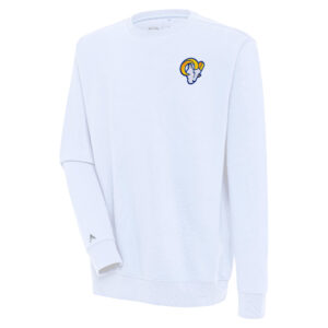 Men's Antigua Bone Los Angeles Rams Victory Pullover Sweatshirt