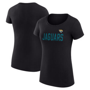 Women's G-III 4Her by Carl Banks Black Jacksonville Jaguars Dot Print Lightweight Fitted T-Shirt