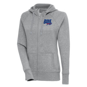 Women's Antigua  Heather Gray Buffalo Bills Victory Full-Zip Hoodie