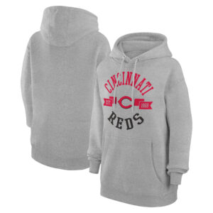 Women's G-III 4Her by Carl Banks Heather Gray Cincinnati Reds City Graphic Pullover Hoodie