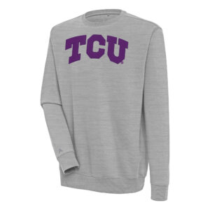 Men's Antigua  Heather Gray TCU Horned Frogs Victory Pullover Sweatshirt