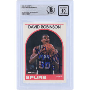 David Robinson San Antonio Spurs Autographed 1989-90 NBA Hoops #310 BAS Authenticated Rookie Card