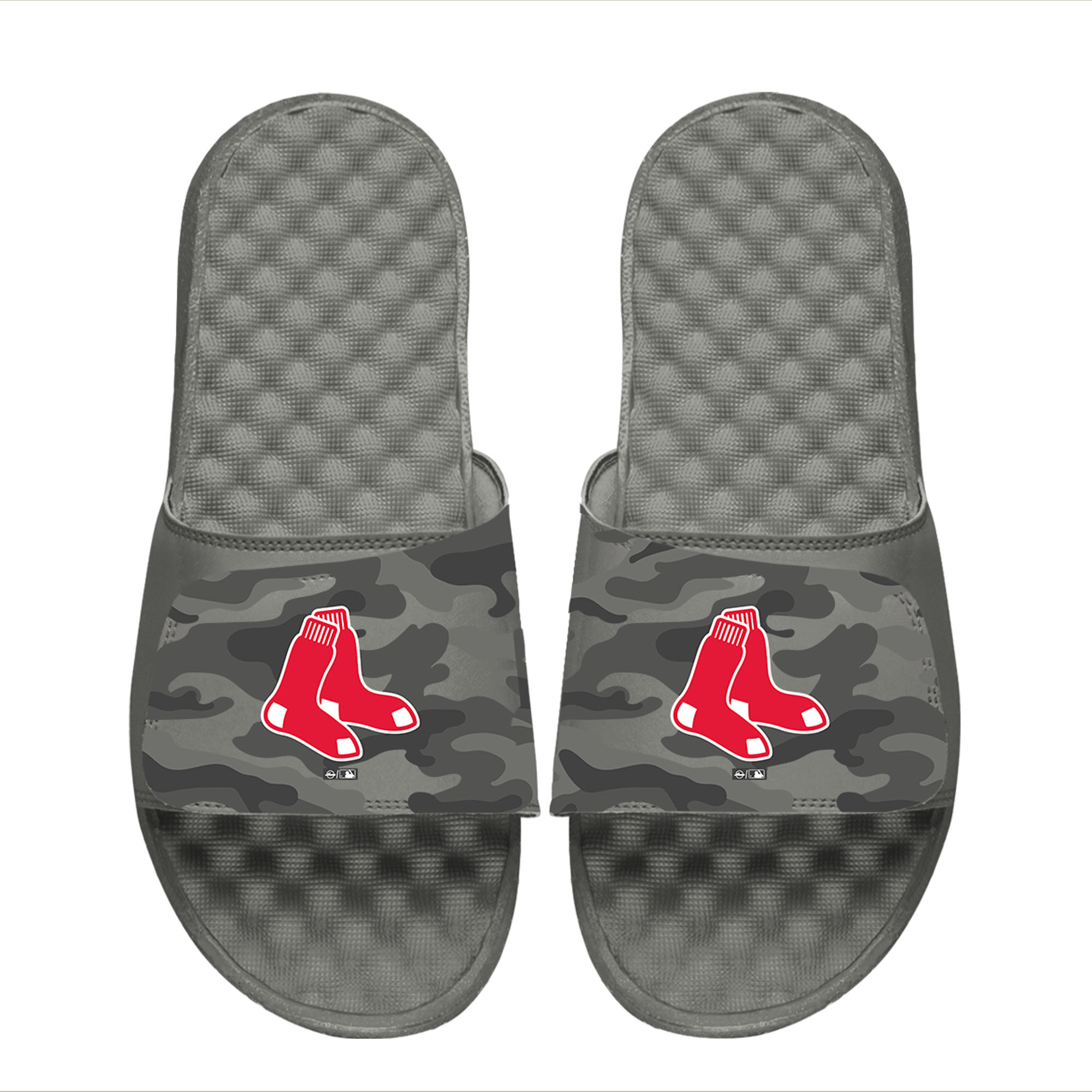 Men's ISlide Gray Boston Red Sox Camo Slide Sandals