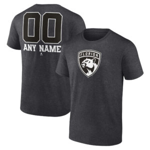 Men's Charcoal Florida Panthers Monochrome Personalized Name & Number T-Shirt