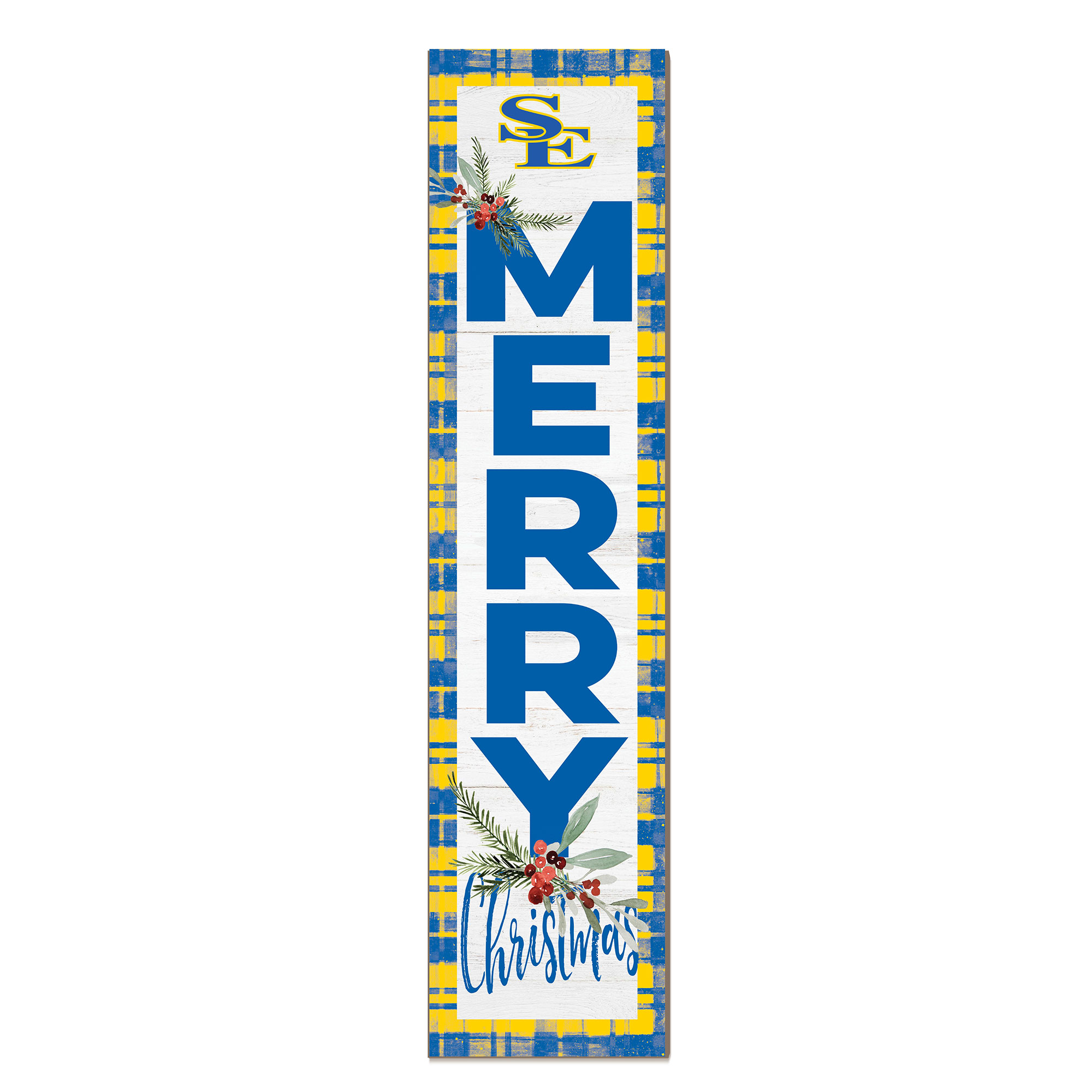 Southeastern Oklahoma State Savage Storm 12'' x 48'' Outdoor Merry Christmas Leaner - Image 2