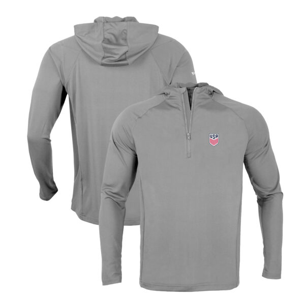 Men's Levelwear Gray USMNT Zander Quarter-Zip Pullover Hoodie
