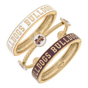 Women's Mississippi State Bulldogs Stacked Enameled Bangle Set