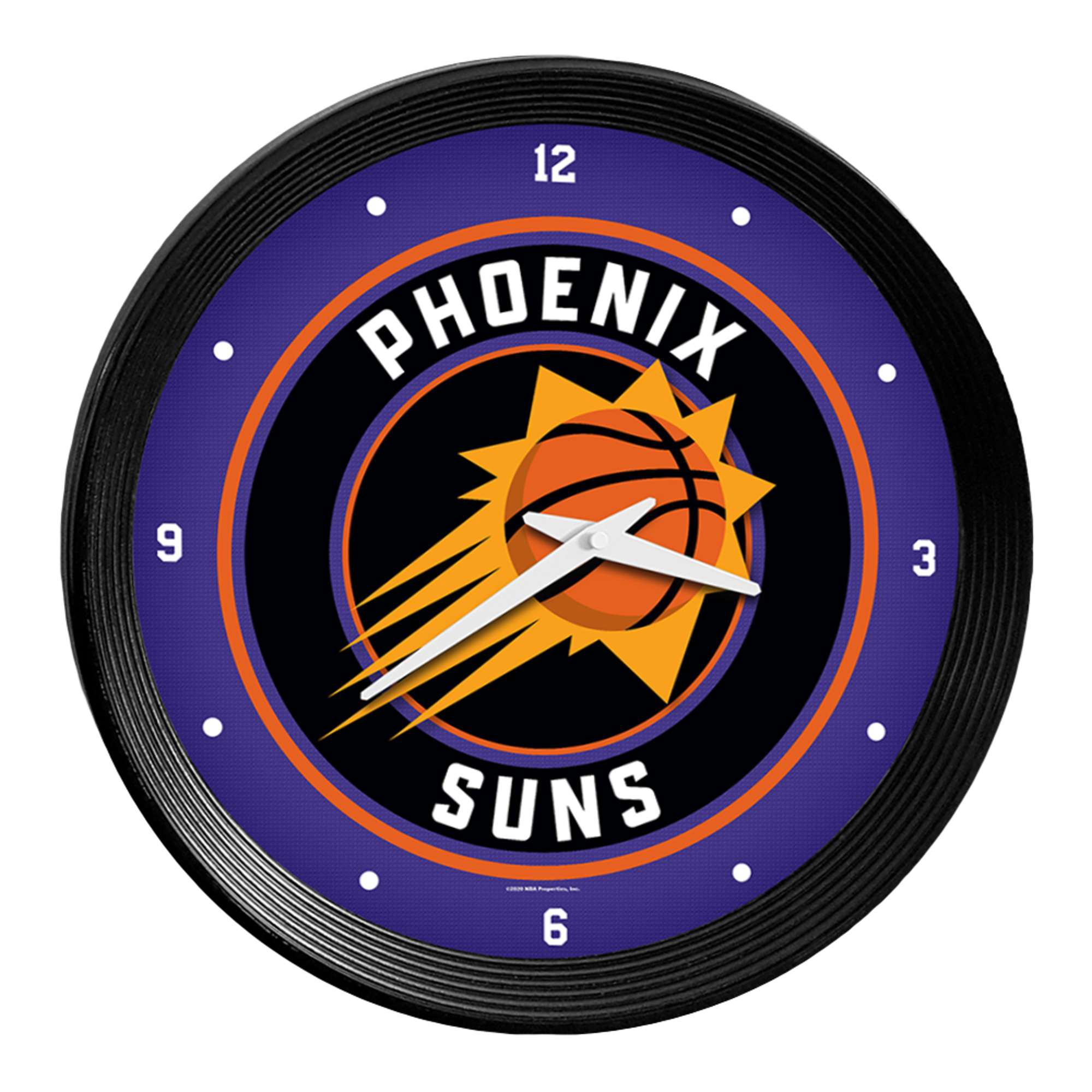 Phoenix Suns 15" Ribbed Frame Wall Clock