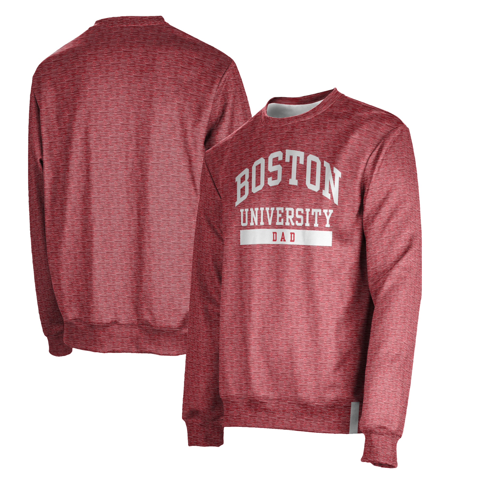 Men's ProSphere Scarlet Boston University Dad Name Drop Crewneck Pullover Sweatshirt - Image 5