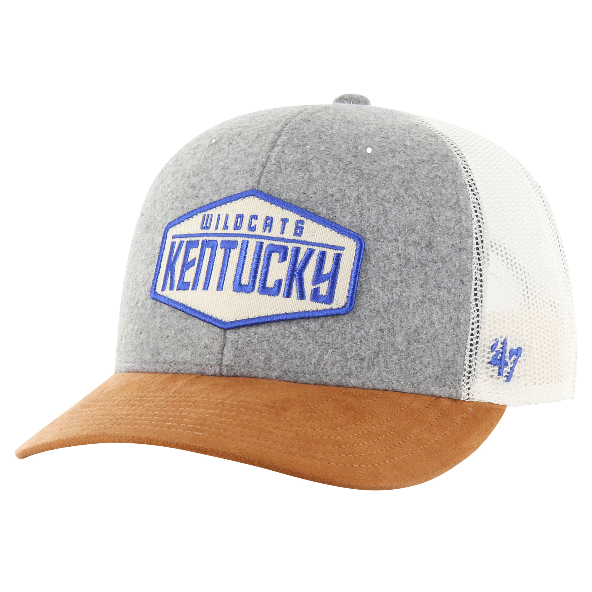 Men's '47 Heather Gray Kentucky Wildcats Drover Trucker Adjustable Hat - Image 2