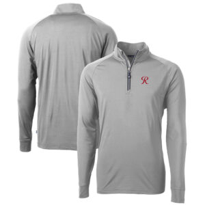 Men's Cutter & Buck  Gray Tacoma Rainiers Adapt Eco Knit Stretch Recycled Quarter-Zip Pullover