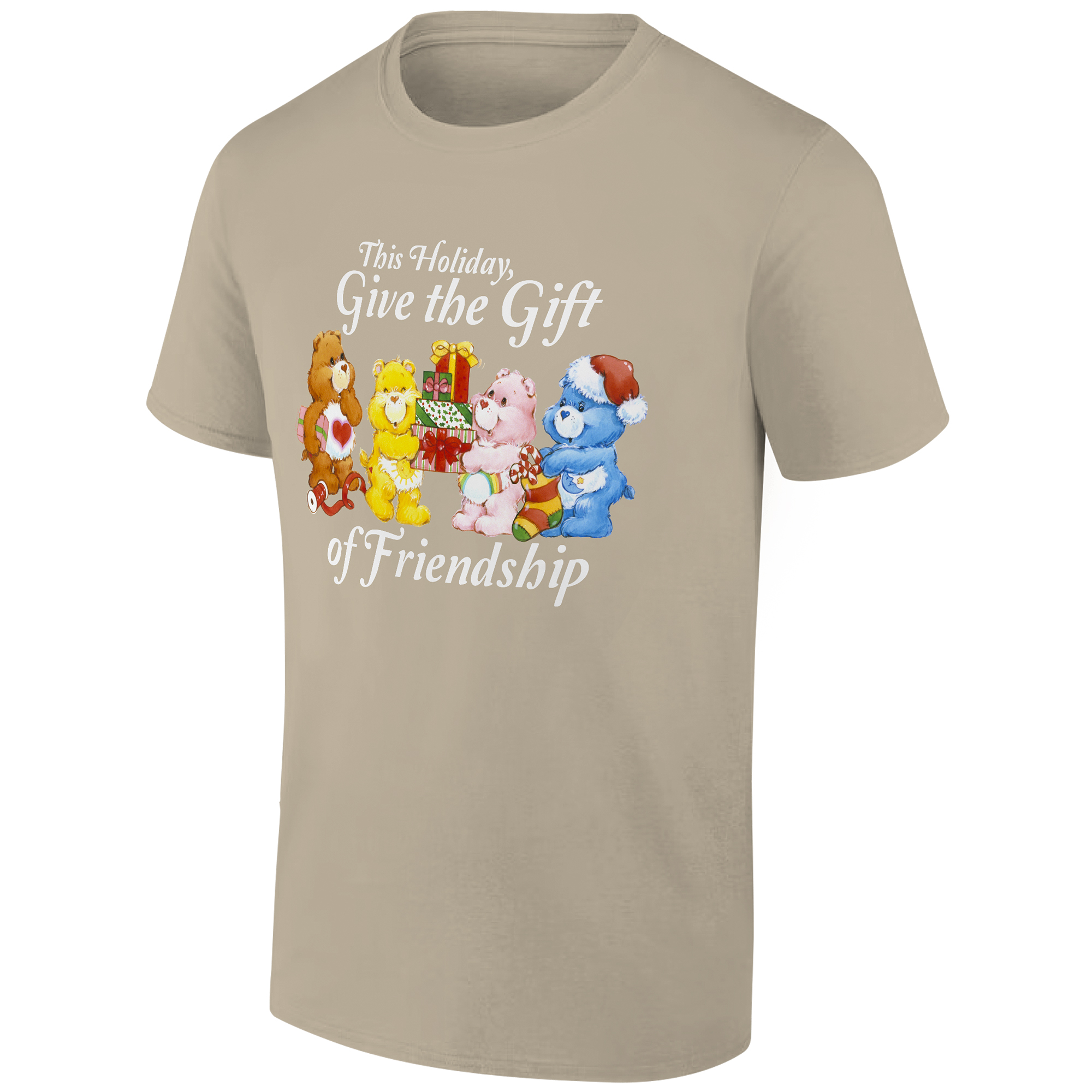 Men's Ripple Junction Tan Care Bears Give the Gift of Friendship Holiday Graphic T-Shirt - Image 6