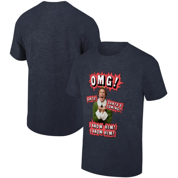 Men's Ripple Junction Heather Navy Elf OMG! Holiday Graphic T-Shirt