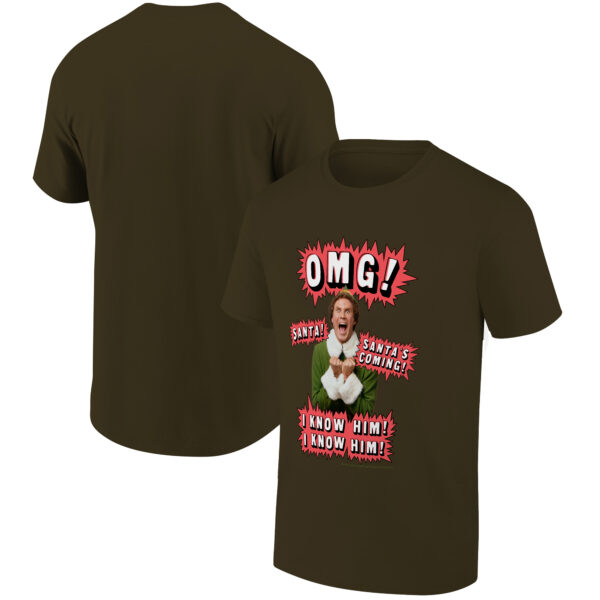 Men's Ripple Junction Olive Brown Elf OMG! Holiday Graphic T-Shirt
