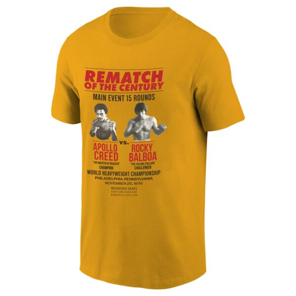 Unisex Contenders Clothing Gold Rocky Rematch Of The Century T-Shirt - Image 8
