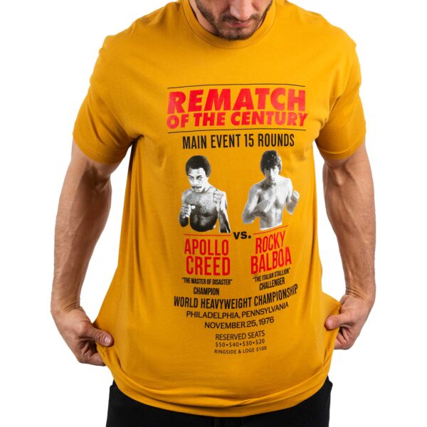 Unisex Contenders Clothing Gold Rocky Rematch Of The Century T-Shirt - Image 10