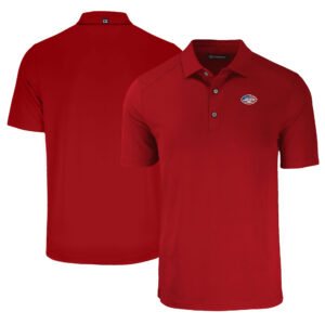 Men's Cutter & Buck Red New York Jets  Americana Forge Eco Stretch Recycled Polo