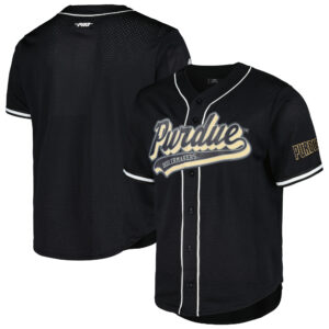Men's Pro Standard Black Purdue Boilermakers Mesh Full-Button Replica Baseball Jersey