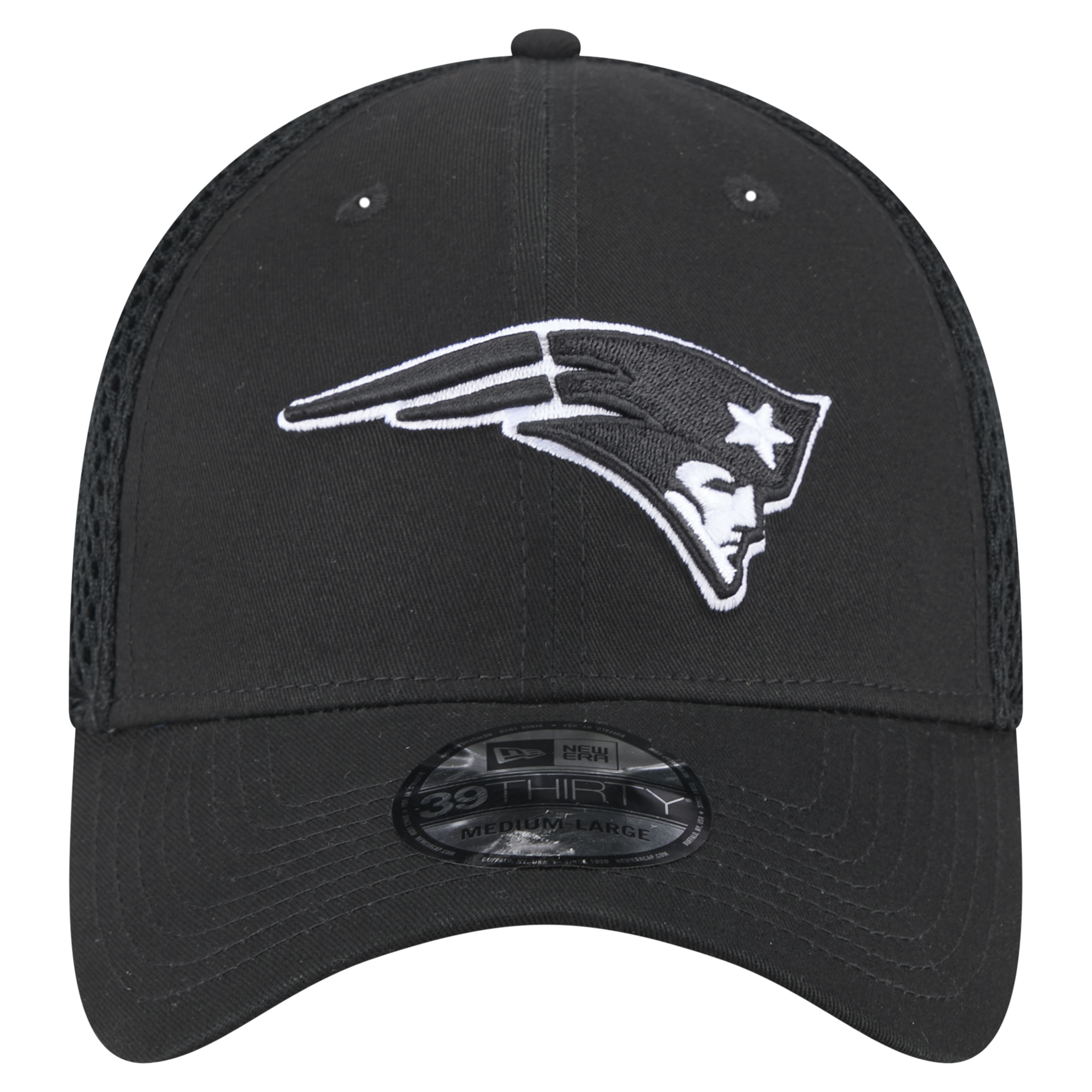 Men's New Era Black New England Patriots Main Neo 39THIRTY Flex Hat - Image 3