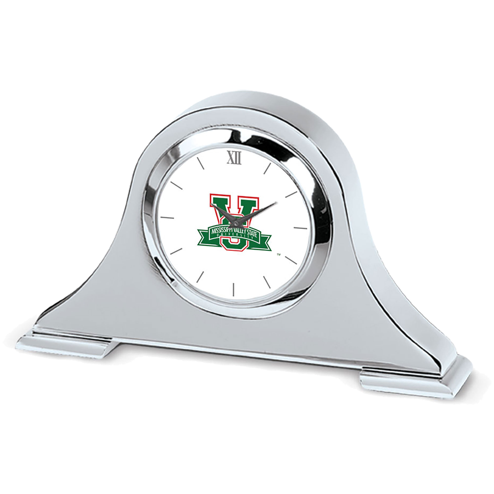 Silver Mississippi Valley State Delta Devils Napoleon Desk Clock