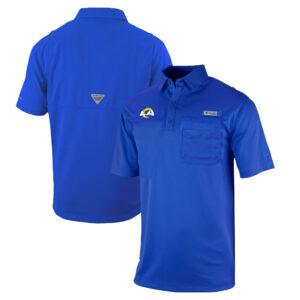 Men's Columbia  Royal Los Angeles Rams Omni-Wick Flycaster Pocket Polo