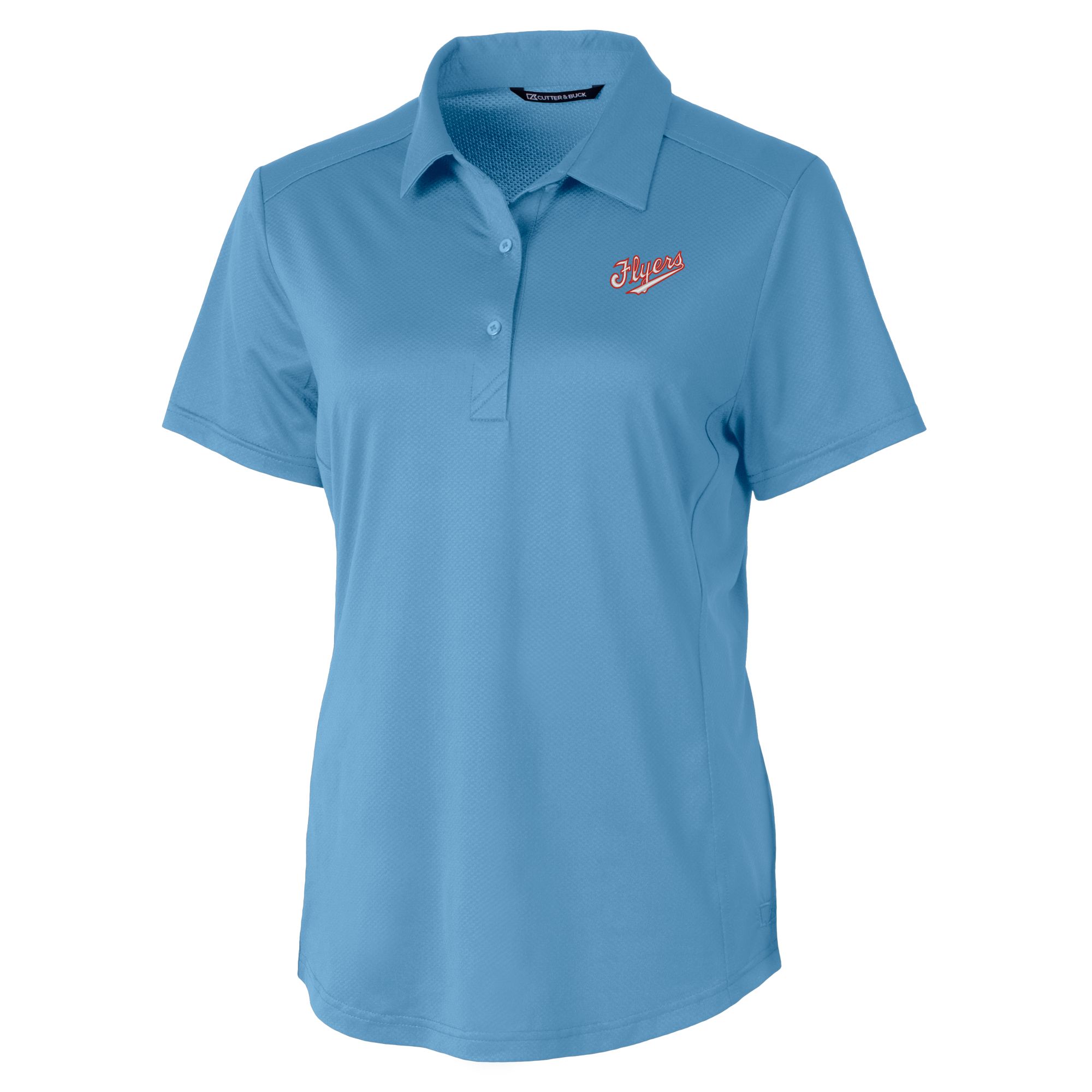 Women's Cutter & Buck Powder Blue Dayton Flyers Vault DryTec Prospect Textured Stretch Polo - Image 3