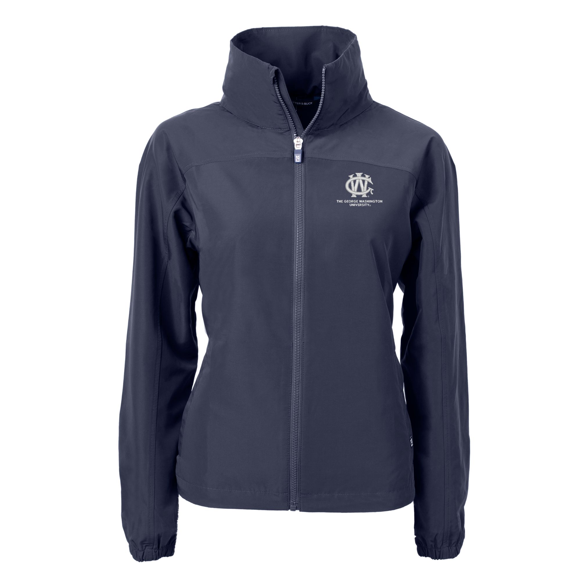 Women's Cutter & Buck Navy George Washington University Vault Charter Eco Recycled Full-Zip Jacket - Image 6