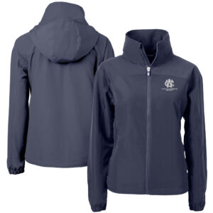Women's Cutter & Buck  Navy George Washington University Vault Charter Eco Recycled Full-Zip Jacket
