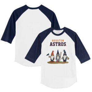 Youth Tiny Turnip  White/Navy Houston Astros Gnomes 3/4-Sleeve Raglan T-Shirt