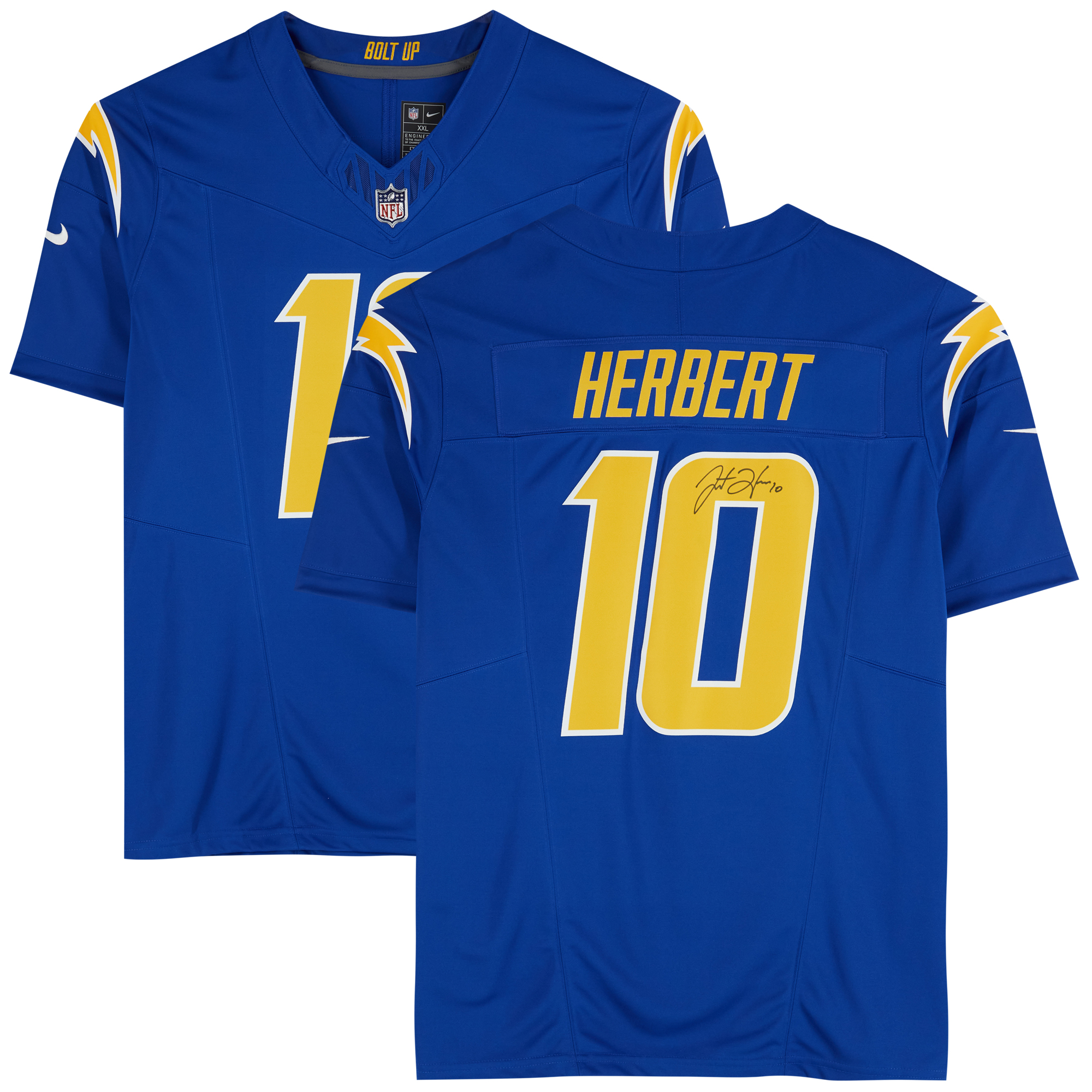 Justin Herbert Los Angeles Chargers Autographed Nike Royal Vapor F.U.S.E Limited Jersey - Image 2