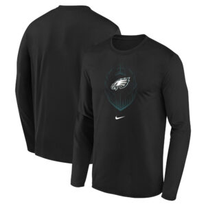 Youth Nike Black Philadelphia Eagles Legend Icon Long Sleeve T-Shirt