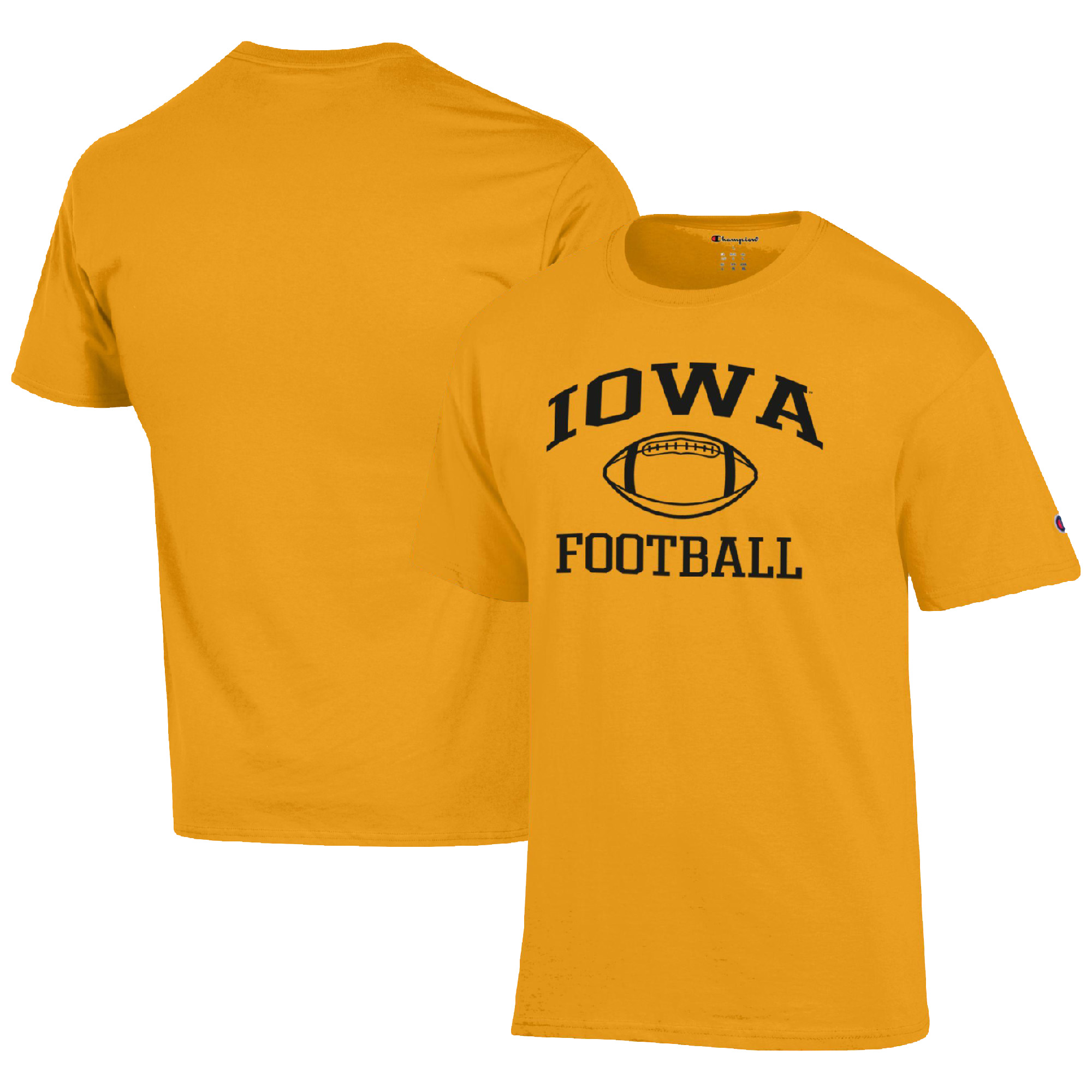 Men's Champion Gold Iowa Hawkeyes Football Icon T-Shirt - Image 2