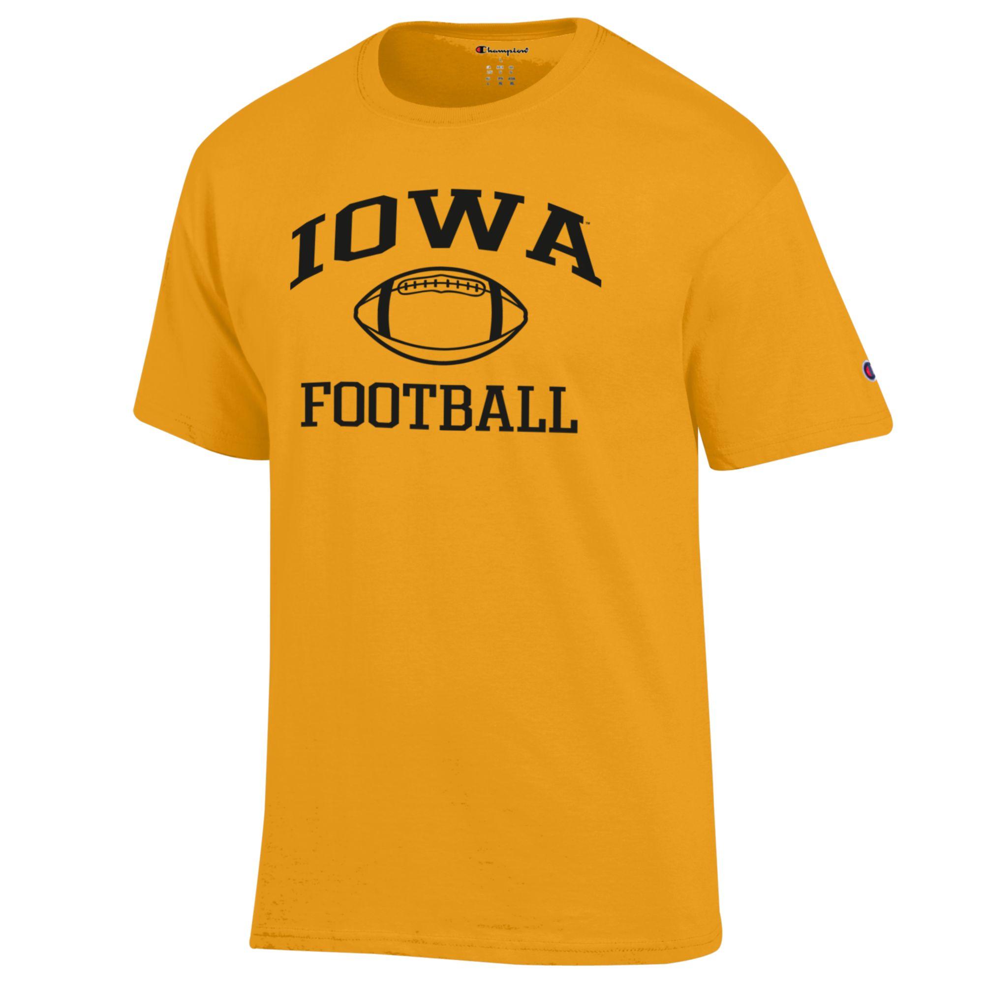 Men's Champion Gold Iowa Hawkeyes Football Icon T-Shirt - Image 6