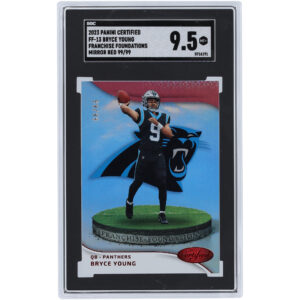 Bryce Young Carolina Panthers 2023 Panini Certified Mirror Red #FF-13 #99/99 SGC Authenticated 9.5 Rookie Card