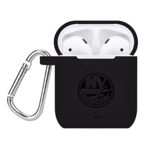 Black New York Islanders Debossed Silicone AirPods Case Cover