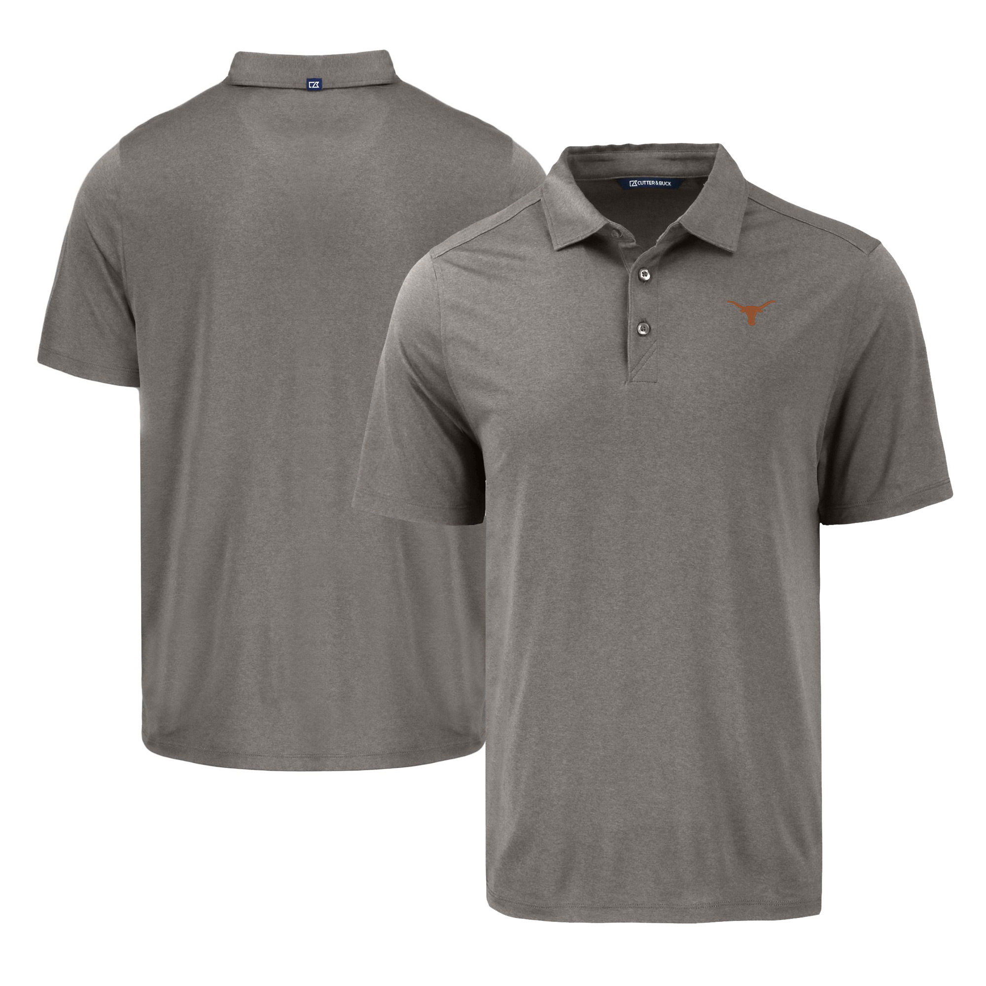 Men's Cutter & Buck Gray Texas Longhorns Coastline Epic Comfort Eco Recycled Polo - Image 2