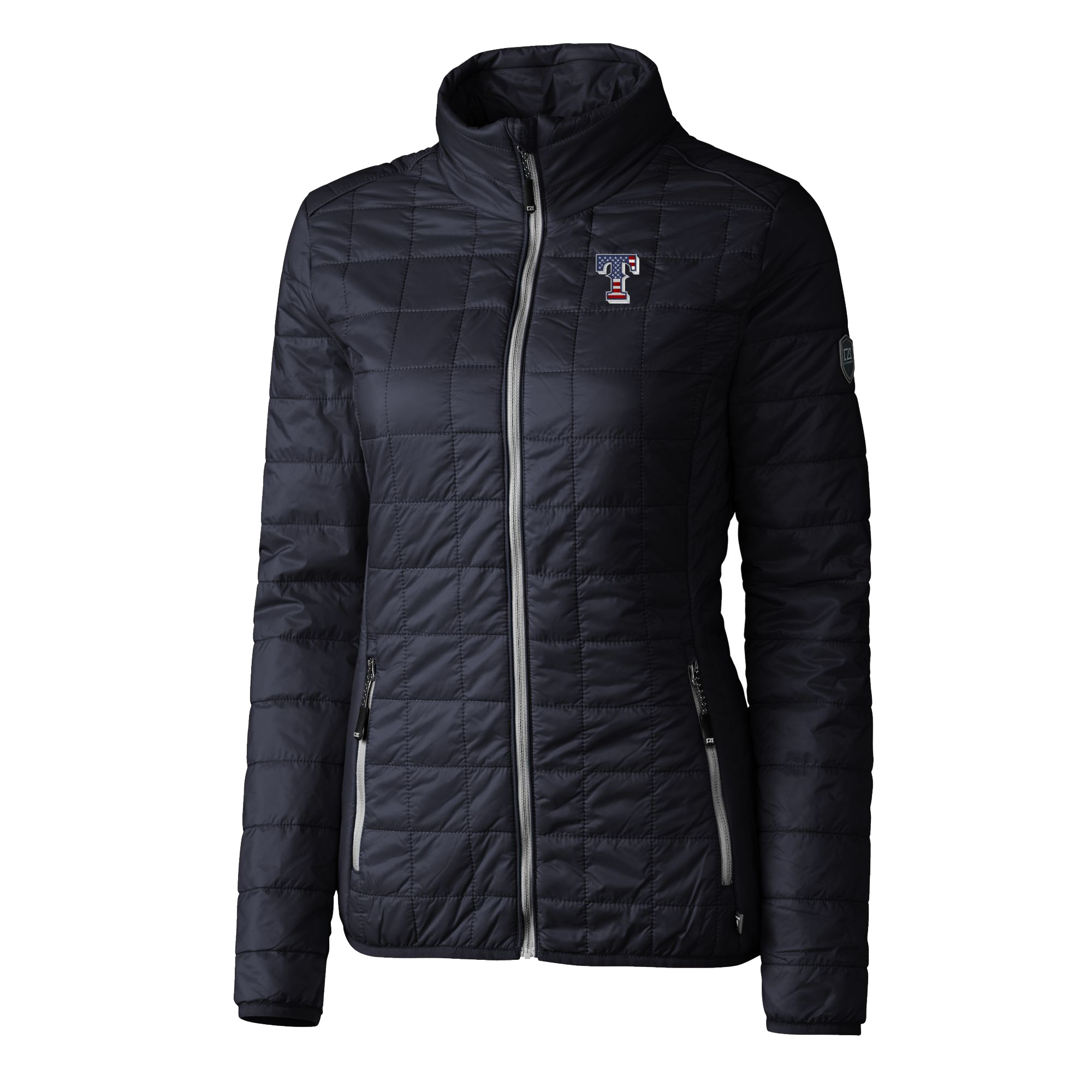 Women's Cutter & Buck Navy Texas Rangers Americana Rainier PrimaLoft Eco Insulated Full-Zip Puffer Jacket - Image 3