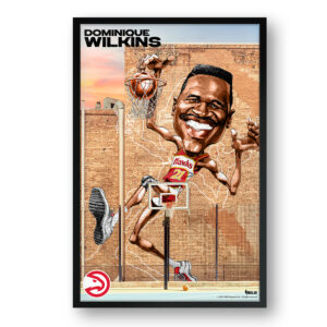 Dominique Wilkins Atlanta Hawks Framed 14" x 20" Player Caricature Art