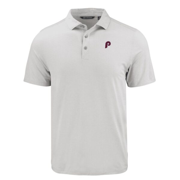 Men's Cutter & Buck White Philadelphia Phillies Coastline Epic Comfort Eco Recycled Polo - Image 6