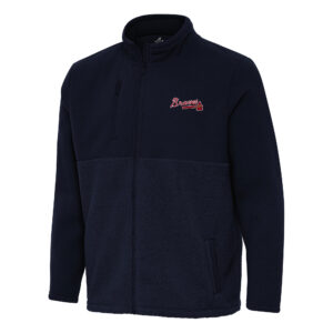 Men's Antigua Navy Atlanta Braves Daily Fused Full-Zip Jacket