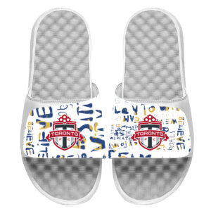 Youth ISlide White Toronto FC Kick Cancer Slide Sandals