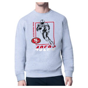 Men's Starter Heather Gray San Francisco 49ers Player Grid Pullover Sweatshirt